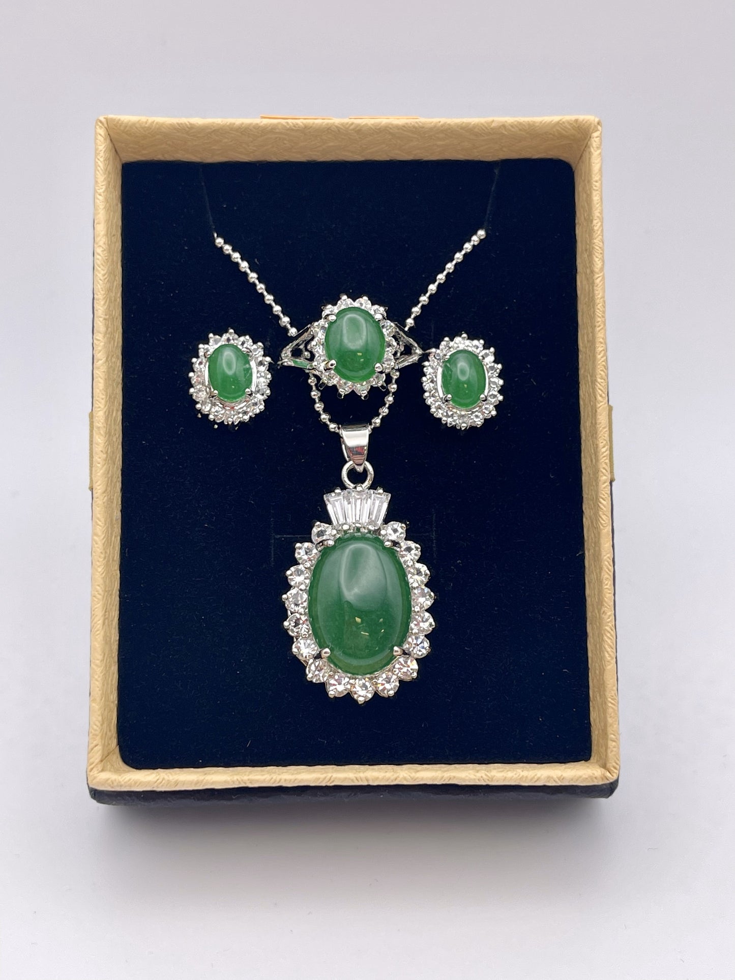 Jade Stone Jewelry Set